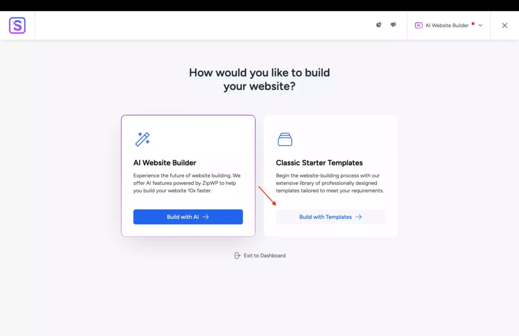 Schritt 4: Classic Starter Templates wählen – Lebenslauf Website erstellen