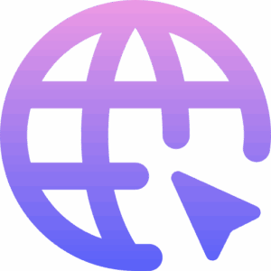 Domain registrieren Österreich Illustration Internet Globus und Pfeil