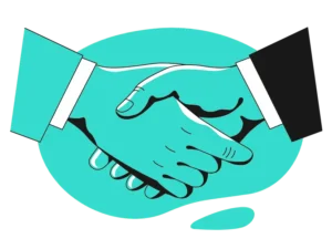 Illustration eines Händedrucks – symbolisiert die kostenlose Erstberatung und persönliche Betreuung durch die SEA Agentur GibiTech.